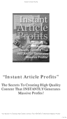 Thumbnail Instant Article Profits - With resell rights Thumbnail Instant Article Profits - With resell rights