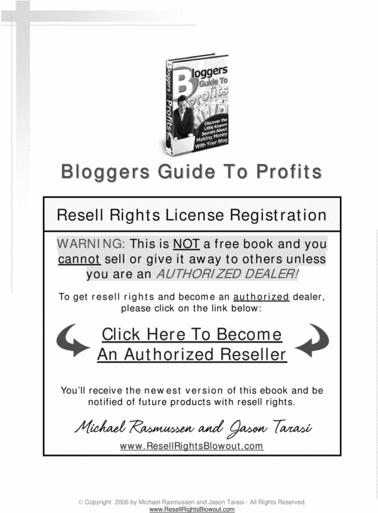 Product picture Bloggers Guide to Profits - with resell rights