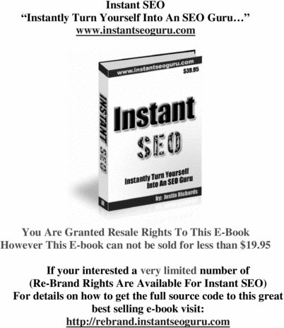 Product picture Instant SEO - with resell rights