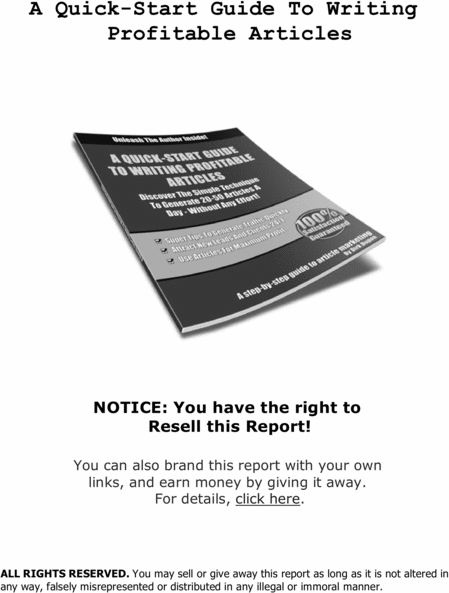 Product picture Profitable articles - With resell rights