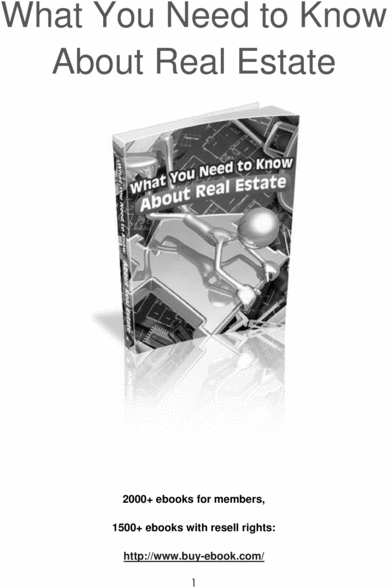 Product picture What you need to know about real estate - With resell rights